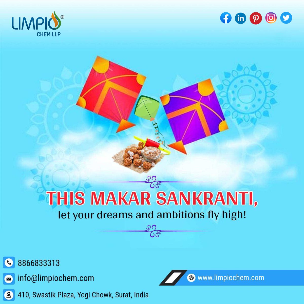 Limpiochem's tweet photo. Happy Uttarayan From Limpio Aahar

#aahar #limpio #limpioaahar #BaldhaExport #indianglossary #spices #pulses #dryfruit #healthy #fresh #uttarayan #makarsankranti #uttarayan2023 #happyuttarayan #sun #sweets #happymakarsankranti #limpiostudio #instagood #foodie #foodporn https://t.co/0be6vcIlsv