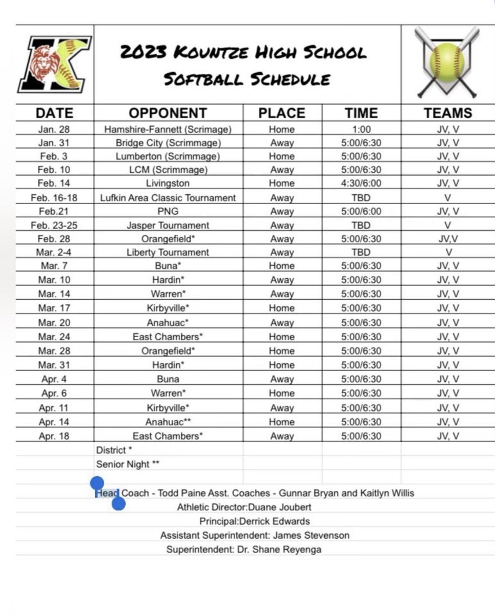 Kountze Softball tweet media