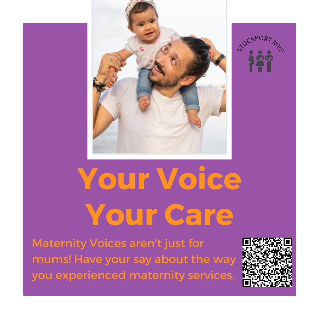 Stockport MVP (@stockportmvp) on Twitter photo We're interested in hearing from dads, partners, co-parents, support partners...anyone who has had contact with maternity services! Because pregnancy and babies are a family affair 💜
Help make maternity services the best they can be:surveymonkey.co.uk/r/W8XSKMS We're interested in hearing from dads, partners, co-parents, support partners...anyone who has had contact with maternity services! Because pregnancy and babies are a family affair 💜
Help make maternity services the best they can be:surveymonkey.co.uk/r/W8XSKMS