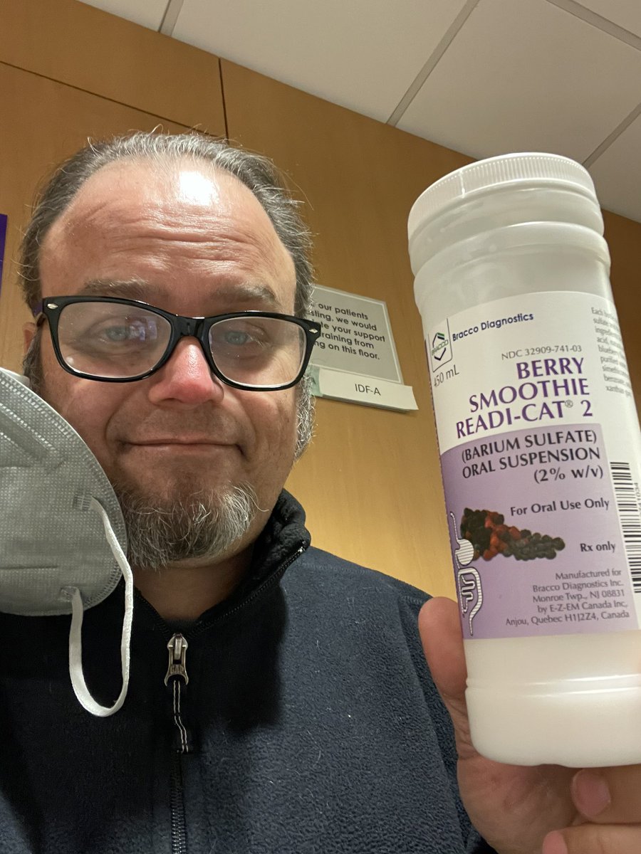 staiano's tweet photo. Barium, the breakfast of CT scanning cancer patients everywhere. Slay the day everyone #Lamily https://t.co/8ZbtuVTFgl