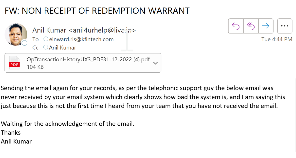 anil4urhelp's tweet photo. @weKFintech I shared the bank statement already twice but when i call support to enquire they say they didn't received the email. https://t.co/wrDTydNzxk