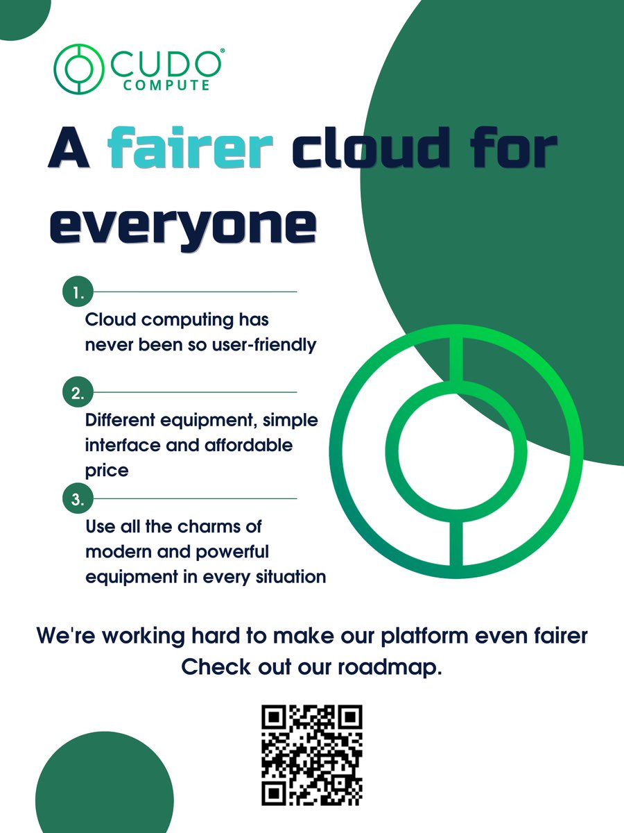🟢Cudo Compute the fairest cloud for all in 2023

Access to the most modern hardware is no longer a problem! Stay productive with @CudoCompute ⤵️

#CUDOS #Blockchain #Compute #decentralised #cloudcomputing #virtualmachines