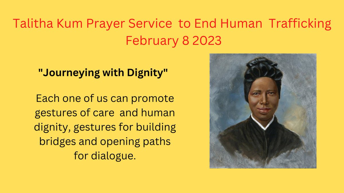 'You can be the feet walking together with young people dreaming of a better llfe. Any selfless act can be a step on the path to human dignity.'  @TalithaKumRome St. Josephine Bakhita Prayer Service Feb 8th Click  bit.ly/3Xlfe3W 
@RenateEurope1 @IrelandAPT