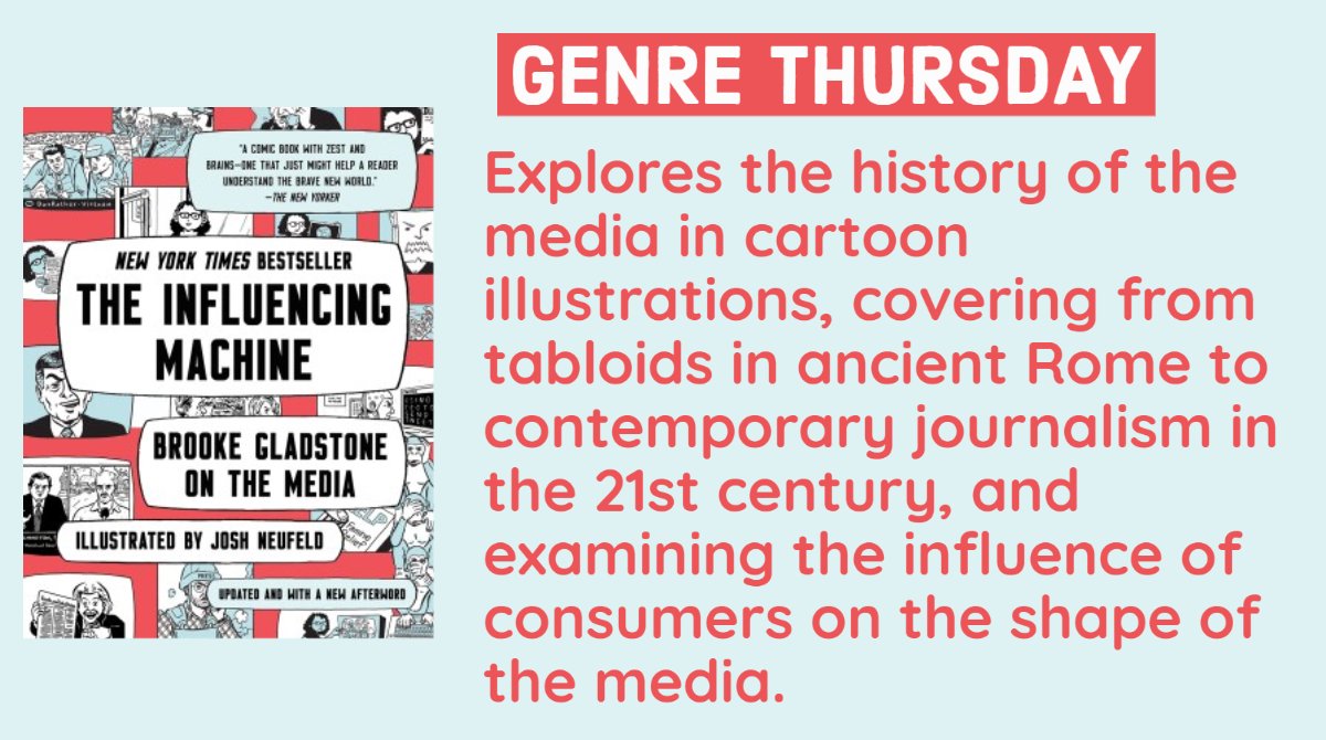 Graphic Nonfiction: The Influencing Machine by @OTMBrooke “guides us through 2 millennia of media history, debunking the notion that ‘The Media’ is an external force beyond our control & equipping us to be savvy consumers & shapers of the news.” #WeAreMehlville @Mehlville_HS