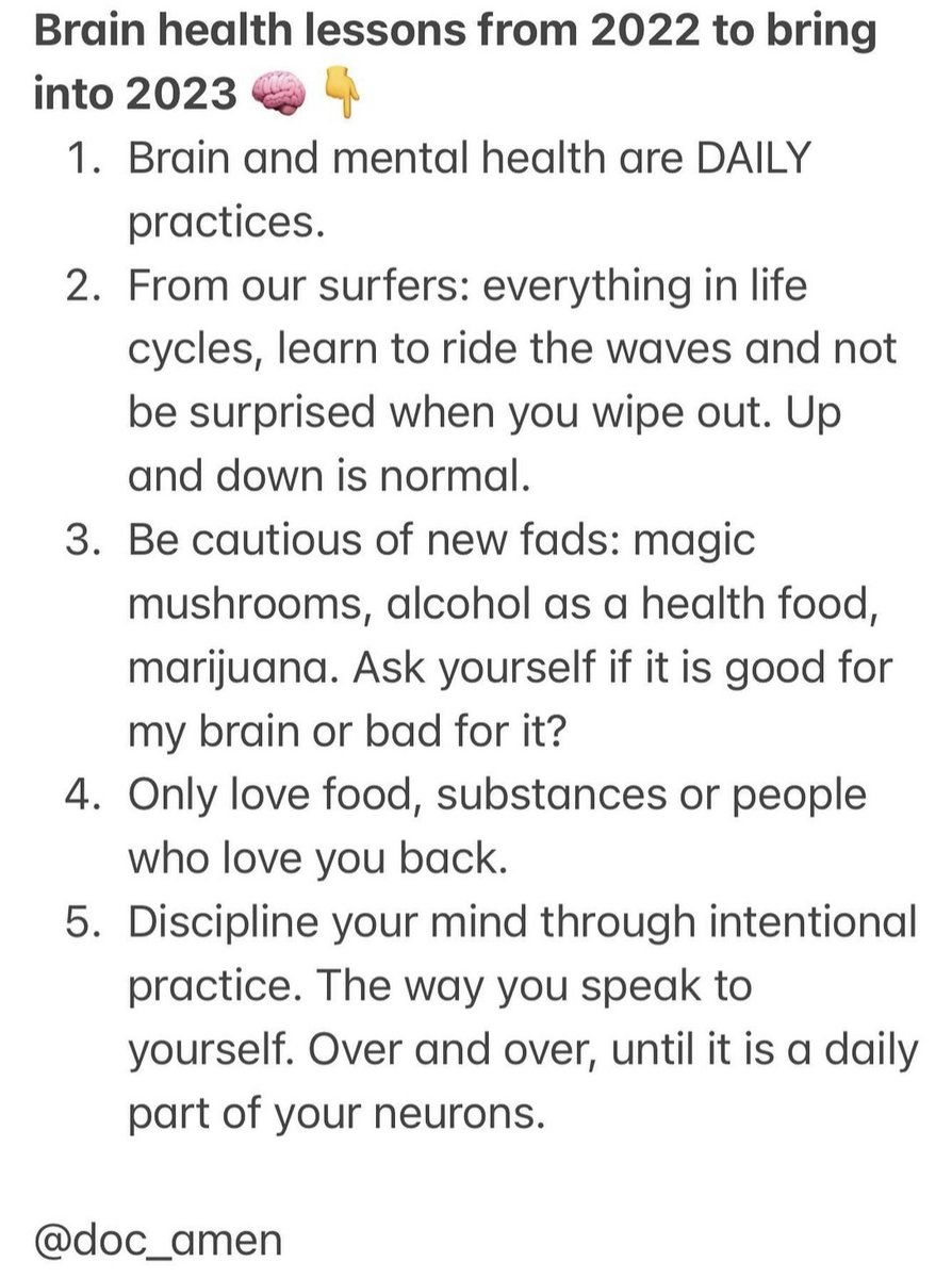 Love these brain-healthy lessons! Which one will you be focusing on this year? Let me know below! 📸 from <a href="/DocAmen/">Daniel G. Amen, M.D.</a> 

#brainhealthytips #goals #focused