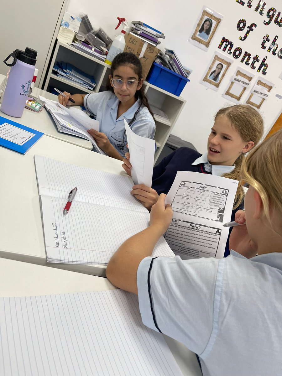 DBS_MFL's tweet photo. Year 7s practising their Spanish speaking skills #mflwins #mflchat #wearetaaleem @DubaiBritishEH @Taaleem https://t.co/Y8sFdGMFz8