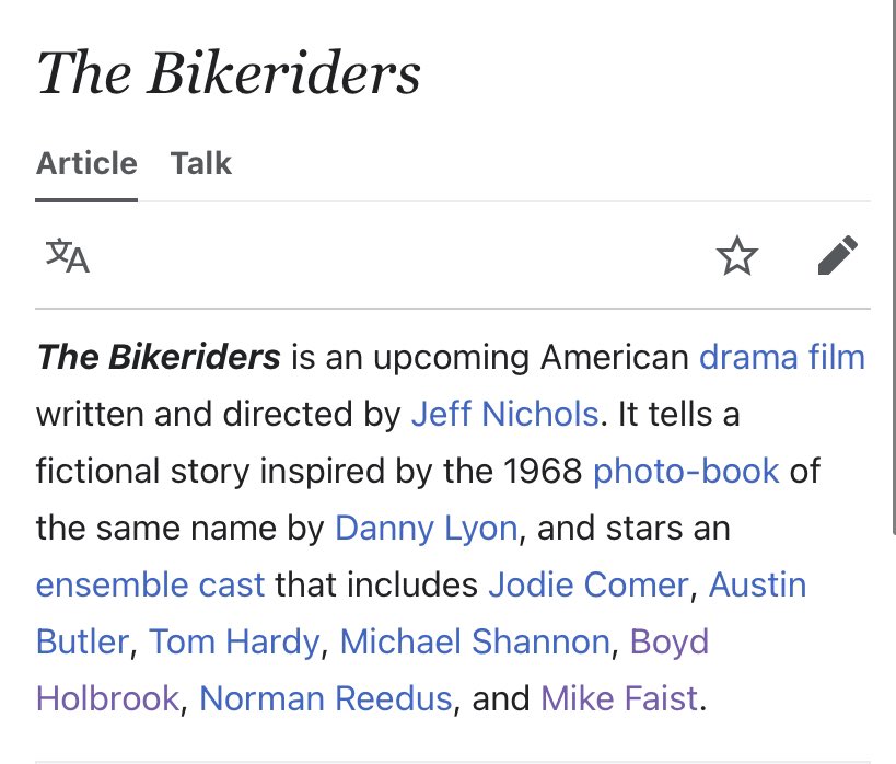 Jeff Nichols once said he was anxious about using too much camera movement. Yet he was totally comfortable working with this cast on this movie.

Don’t get me wrong - I am insanely excited for it. But filming had to be one  Shia LaBeouf away from a full-on motorcycle apocalypse. https://t.co/Ld1B0erFPo