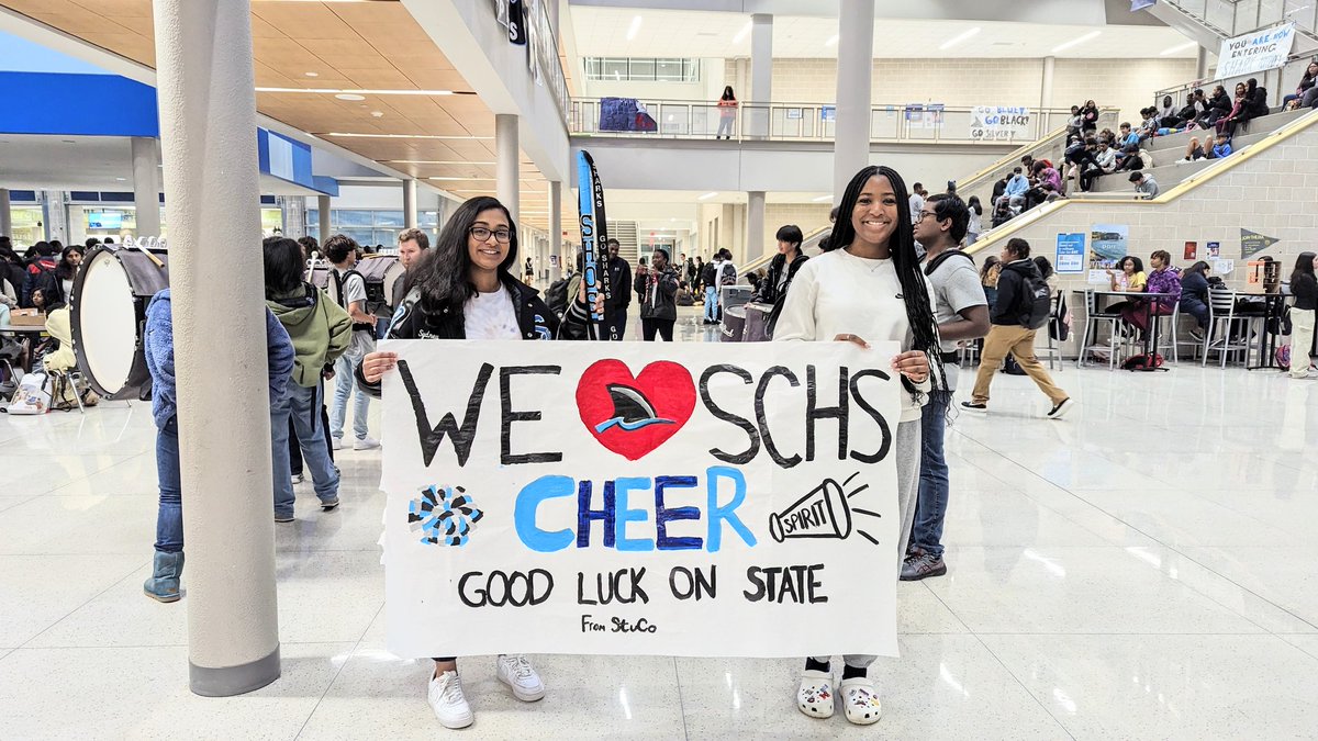 ShadowCreekHS's tweet photo. Fins Up Creek!! We ❤️ @schssharkscheer !! Thanks for always providing us with sharktacular school spirit and support!! Let's Go Sharks!; https://t.co/TUr0LzaQnX
