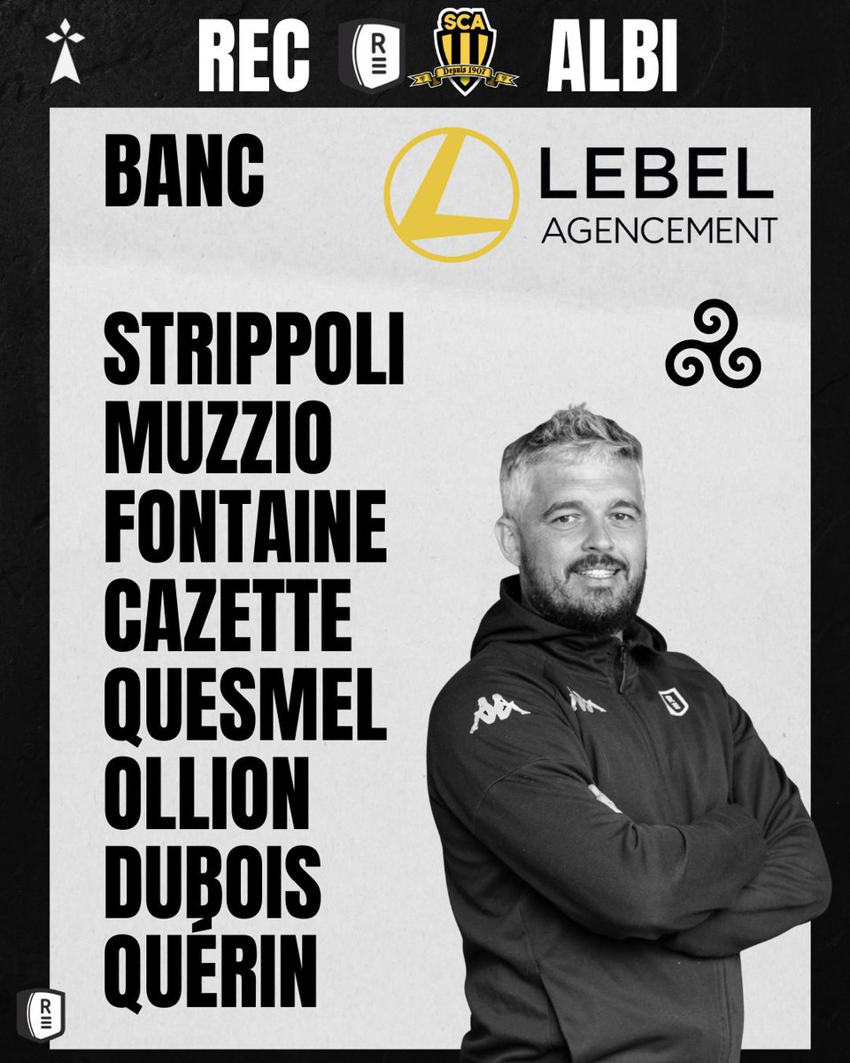RennesRugby's tweet photo. 👨🏻‍🔬 L’équipe noire et blanche pour défier le @SCA_OFFICIEL 

🔙 @samleeming10 
🆗 @FontaineCle https://t.co/pnKYlEMbbj