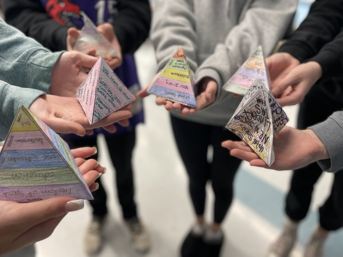 Students made pyramids to show different levels of citizenship and the rights and responsibilities at each level <a href="/ThompsonMSpride/">Brian Currie</a>