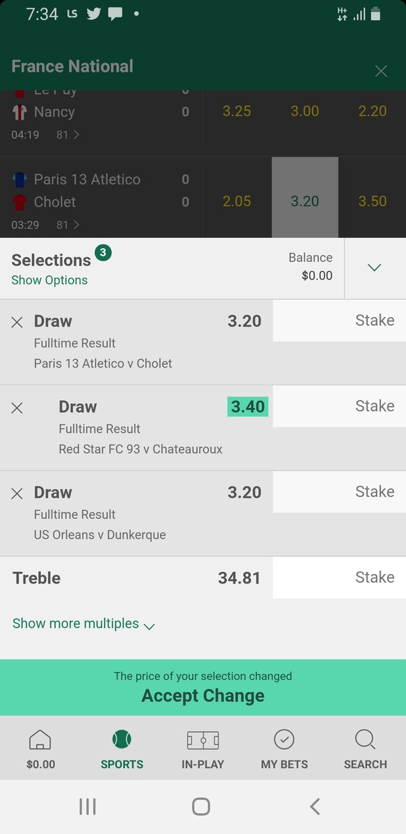 3/3 Draw on Bet365 
Who's on this games as already started