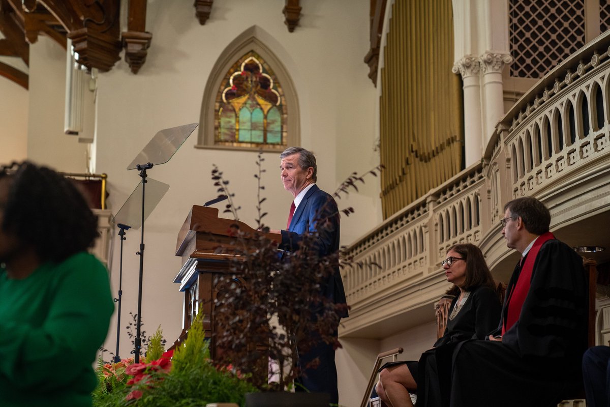 NC_Governor's tweet photo. Together, we can create a society at peace with itself, that can live with its conscience. Together, we can enhance North Carolina’s reputation as a welcoming place where diversity, equality, acceptance and understanding are found in every corner. - Gov. Cooper, MLK program. https://t.co/Mb3268Fuka