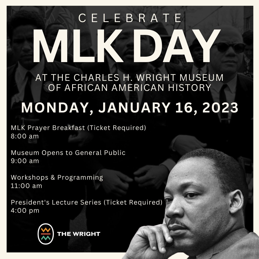 TheWrightMuseum's tweet photo. Join us on Monday, January 16, 2023, for a buffet breakfast and an inspiring program featuring Rev. Dr. JoAnn Watson and Dr. Melba Joyce Boyd. Dr. Boyd. Visit https://t.co/Bh04cxvn5M to purchase your ticket. Museum members use code Member2023 for a discount.
#MLK #TheWright https://t.co/5fbgKnJreI