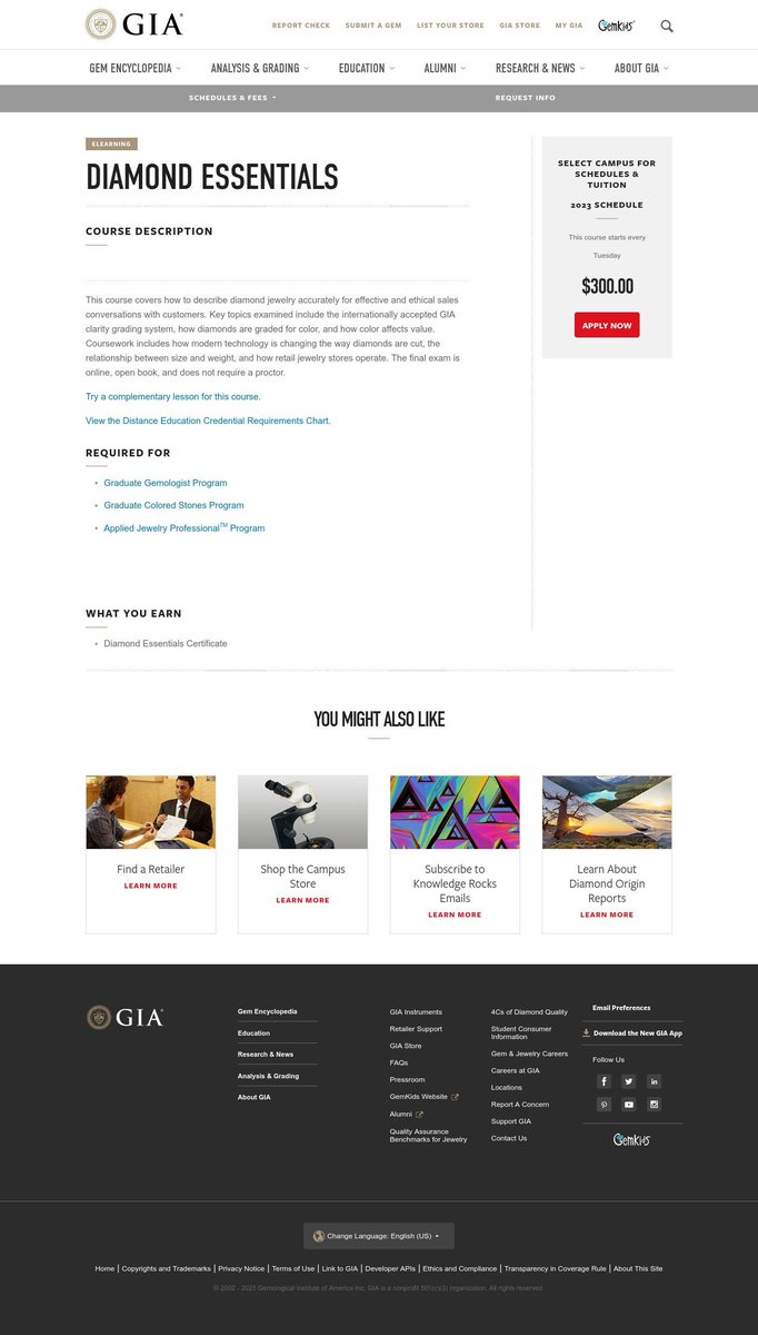 General_Seldon's tweet image. 💎Vocational Education in Diamond Essentials Certificate Course (GEM 130 D CBD E203) at Gemological Institute of America (GIA)🇺🇸@USEDGov &amp;amp; @DEACAccrediting approved and operate by CA Bureau for Private Postsecondary Education (bppe.ca.gov)
@GIAnews #DiamondEssentials