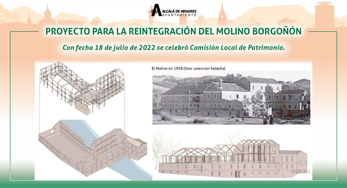 javiRpalacios's tweet photo. Tras años de trabajos y gestiones recuperamos el Molino Borgoñón para los vecinos.Ya es realidad el proyecto para la reintegración del Molino y su entorno como espacio museístico y de eventos culturales en familia.Especial ilusión por un proyecto que une río, patrimonio y cultura https://t.co/2YSKRfE2gH