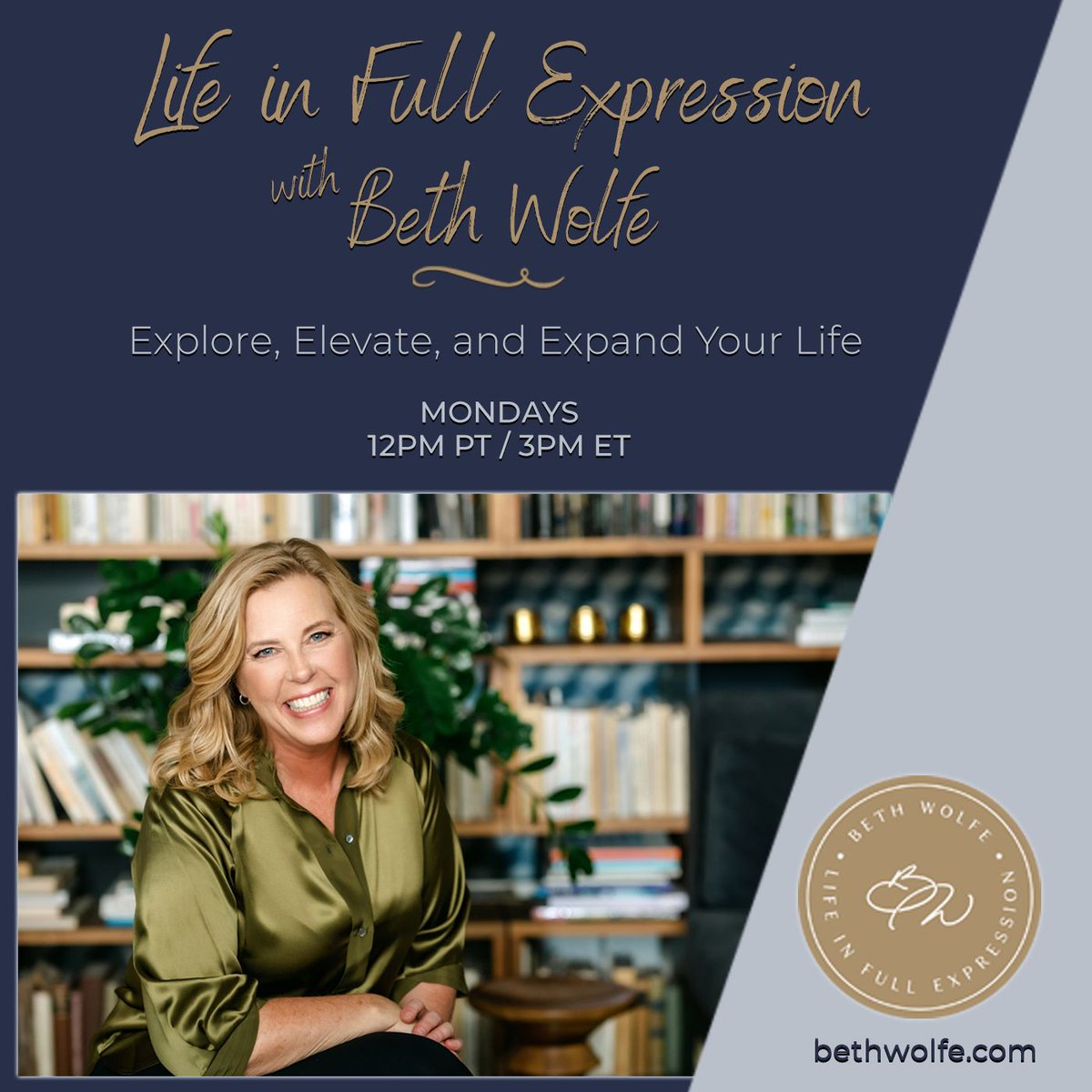 Transformnet's tweet photo. Explore, Elevate, and Expand on LIFE in Full Expression with Beth Wolfe! Tune in Mondays at 12pm PT/ 3pm ET https://t.co/w6hFhbKJ0R #radiohost #lifeinfullexpression #bethwolfe #teaching #coaching #goals #entrepreneurs https://t.co/2qAcjyOumE