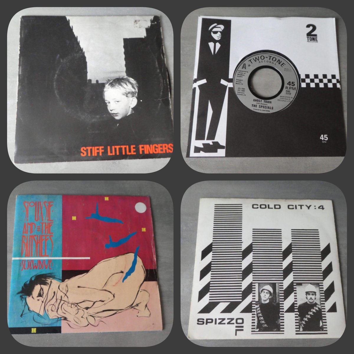 FBRecords1990's tweet photo. More punk and new wave singles listed today on the cakeynamnam eBay page here’s 4/12 lots more stuff on there to browse through #stifflittlefingers #specials #siouxsieandthebanshees #spizzoil #fbrecords #punk #newwave #rebellionfestival #ebayseller #ebay #discogs https://t.co/ucPVq9aTpj