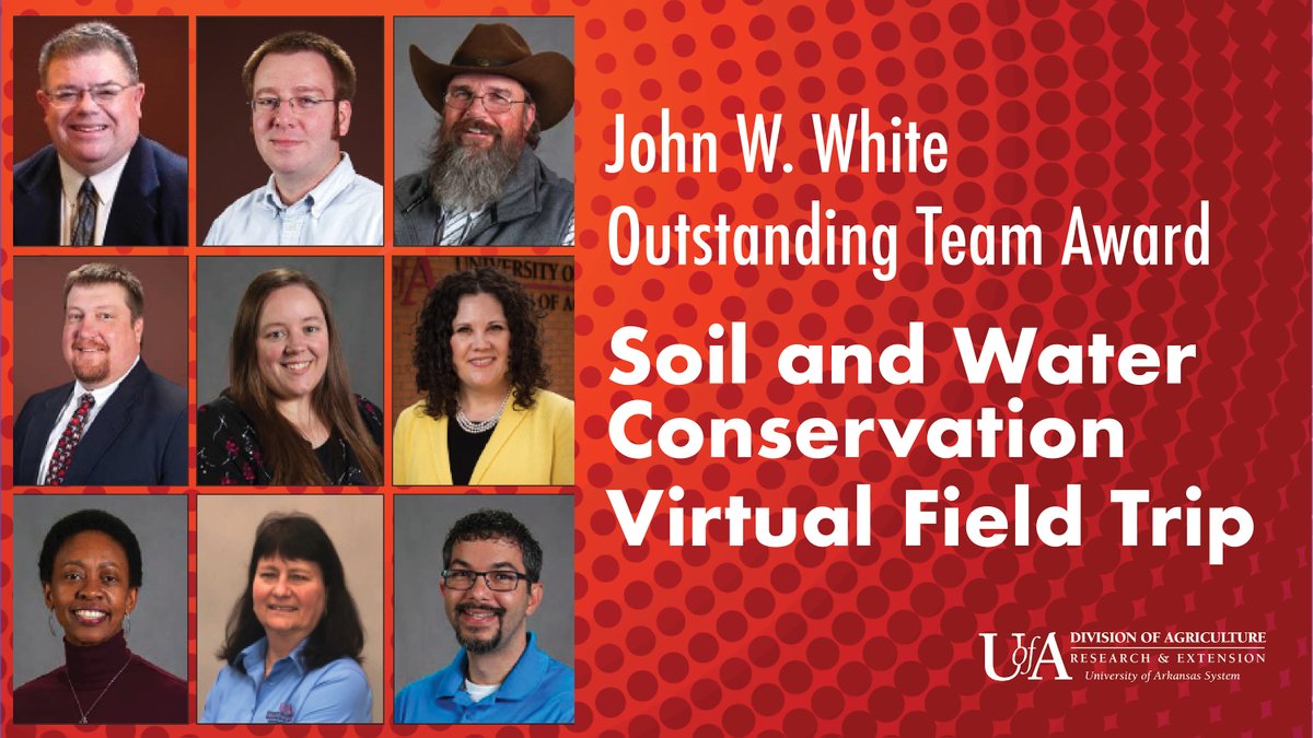 AginArk's tweet photo. The John W. White Outstanding Team Award goes to the Soil and Water Conservation Virtual Field Trip team!
#irrigation #soil #Conservation
@ARDiscoveryFarm @MDanielsMike @julierobinson_1 @RodtnickExt @ARCottonman @TheMikeHamilton
#2023AgAwards https://t.co/RTEsOIofNd