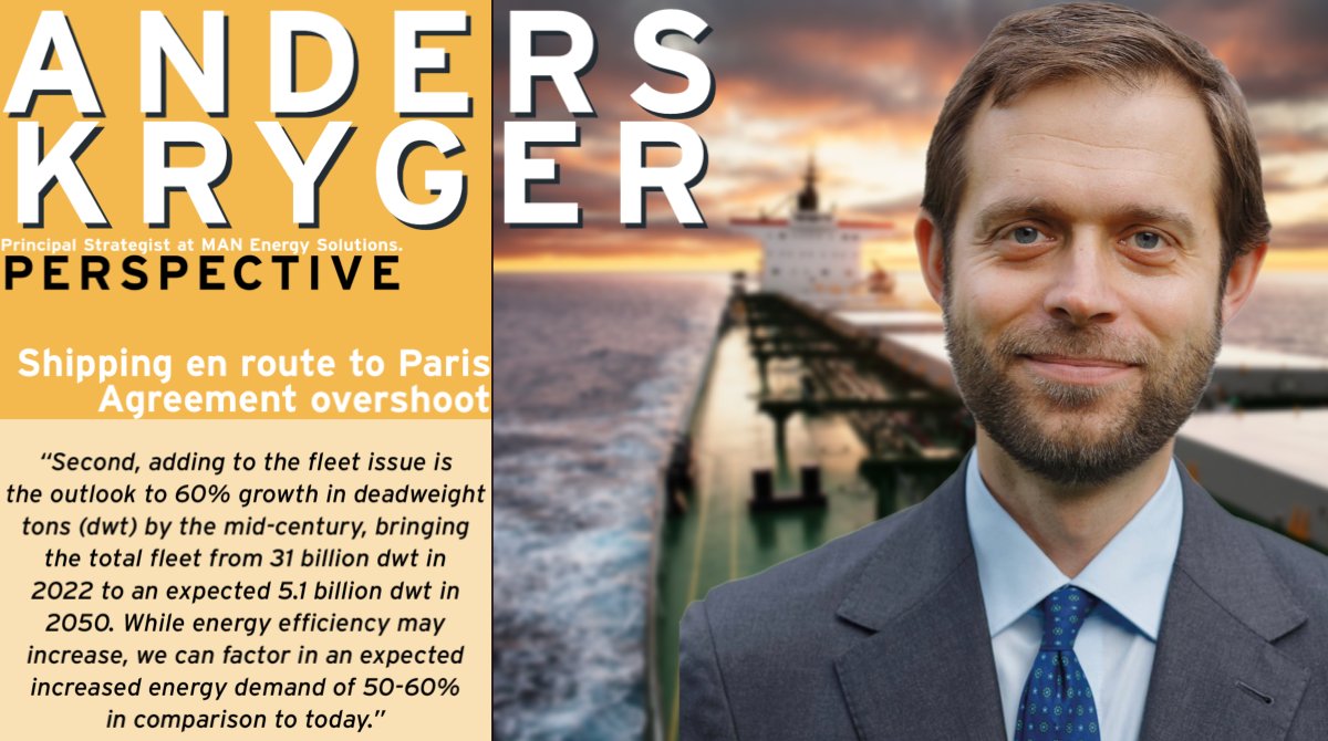 Anders Kryger of @man_e_s warns of the shipping industry's path to overshooting the Paris climate agreement - through fleet growth alone.