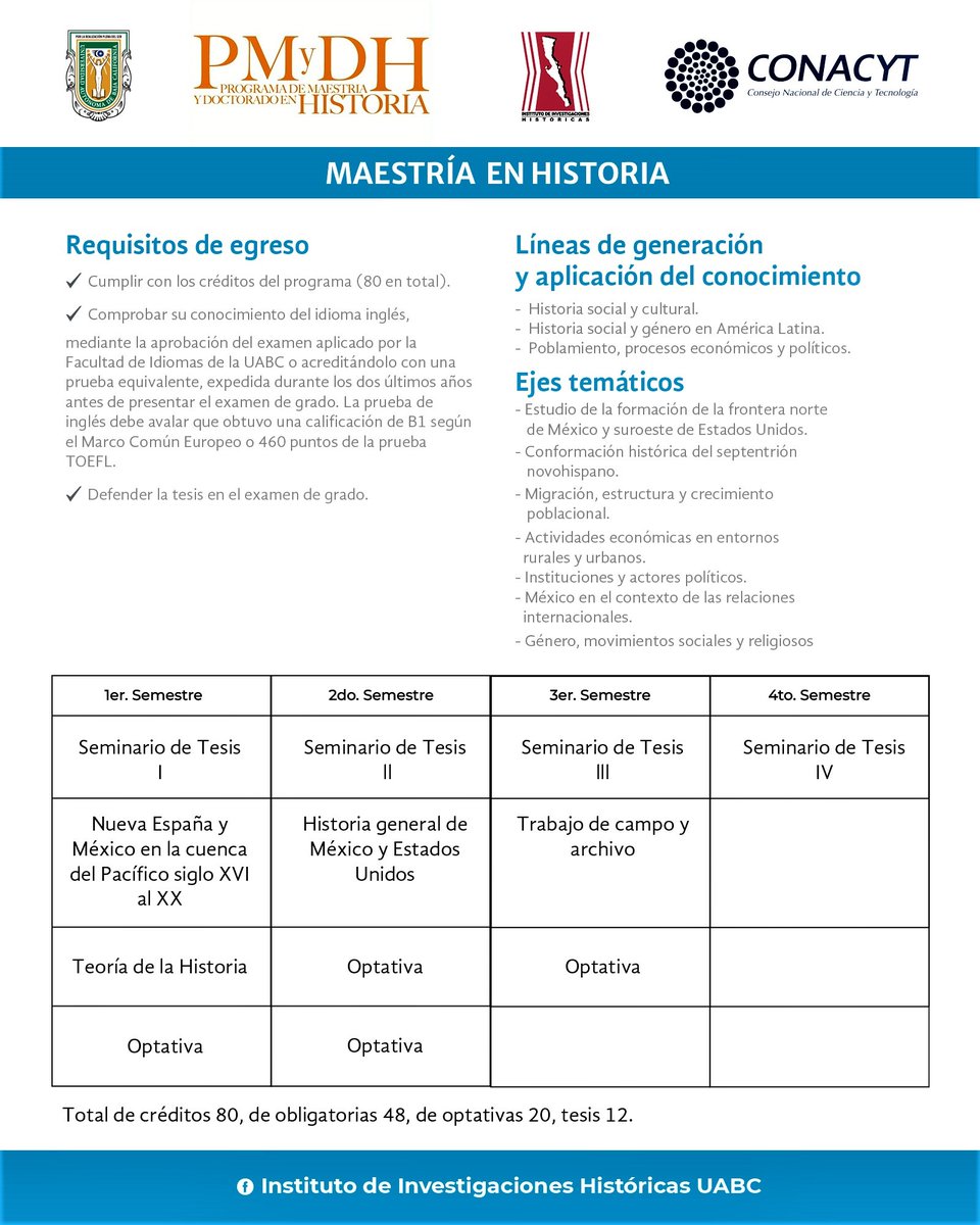 HISTORICAS_UABC's tweet photo. Del @PMDH_UABC del #IIH_UABC te compartimos versión actualizada con la información completa para el ingreso a la Maestría en Historia.
¡Espera en mayo la convocatoria!
Descarga el díptico aquí: https://t.co/OjcLz88OqT https://t.co/3EukUqXkKw