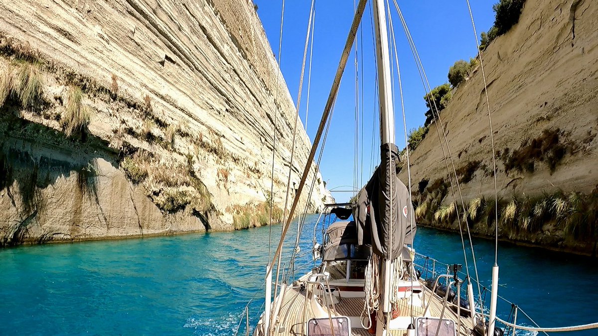 followintrepid's tweet photo. The Corinth Canal - The most expensive shortcut in the world - is it worth it? Come with us through it ⛵️
https://t.co/plpqFUB2bT #sailing #corinthcanal #corinth #sailboat #Sailor #sail https://t.co/oUD7nAuVFX