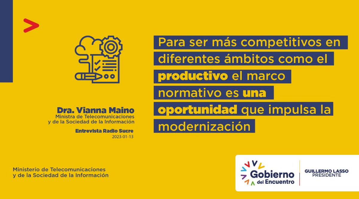 Telecom_Ec's tweet photo. #EnMedios 🎙️ | La ministra @vmaino estuvo en @radio_sucre700 dónde explicó que la #LeyTransformaciónDigital promueve la simplificación de trámites, la educación digital, reduce la brecha digital y mucho más.
#TransformamosVida https://t.co/ymML1wAqjY