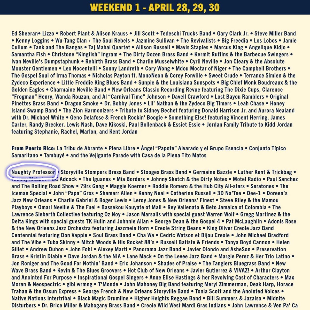 Just announced! <a href="/jazzfest/">New Orleans JazzFest</a> weekend 1, can’t wait!!