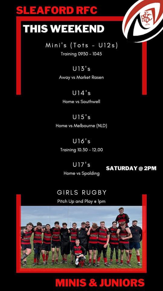 SRFC_Minis's tweet image. This weekend @SleafordRFC!!

#gameforall #rugby #jointhefun