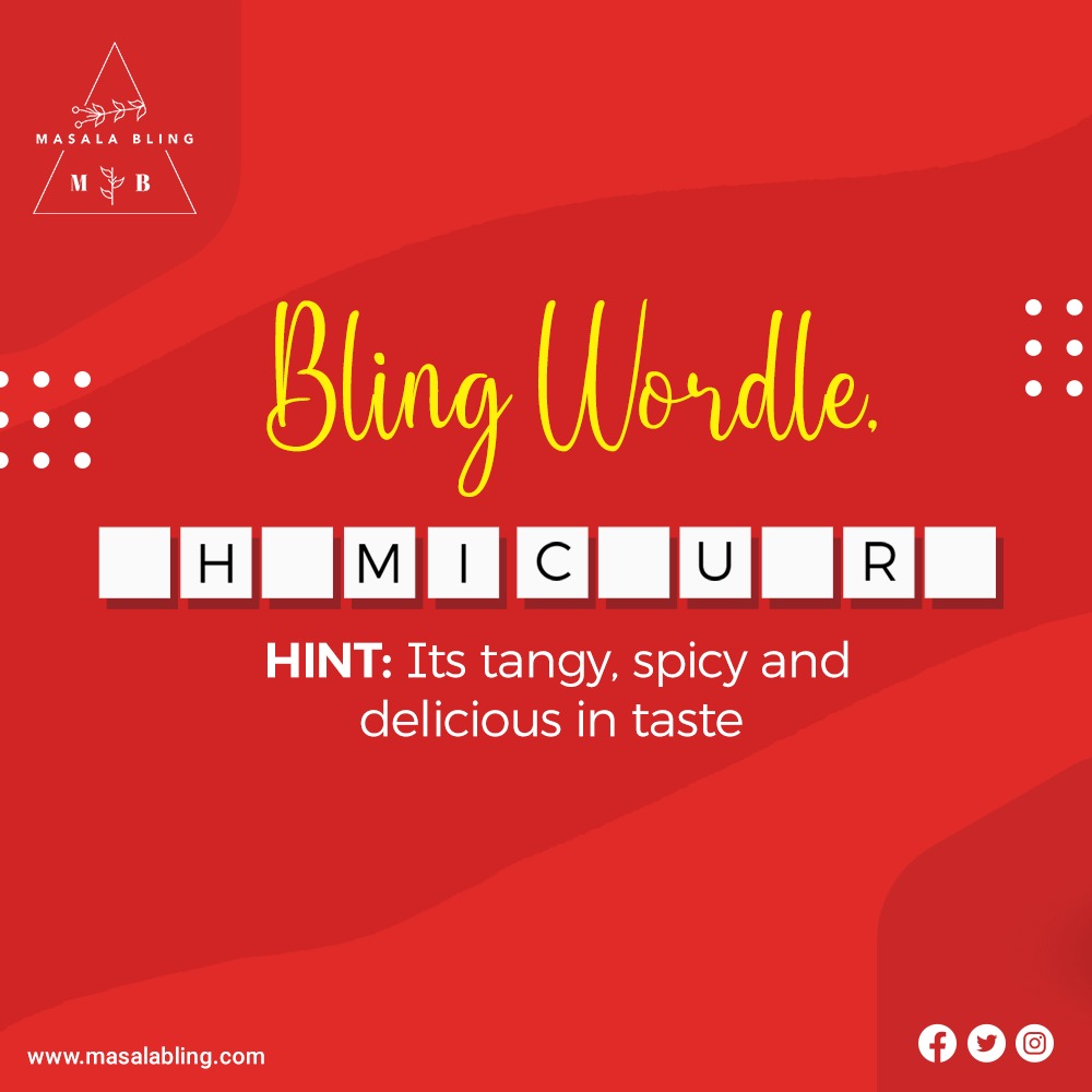 masalabling's tweet photo. Do you love spicy food? Introducing Bling Wordle
Comment your answer below !
#masalabling #masalablingspices #wordle #spice #spiceup #spiceblends #spicyfood #flavoursofindia #spicelover #spiceworld #spice #herbsandspices #herbsandspices #spicesandseasonings https://t.co/nyNf0USiF9