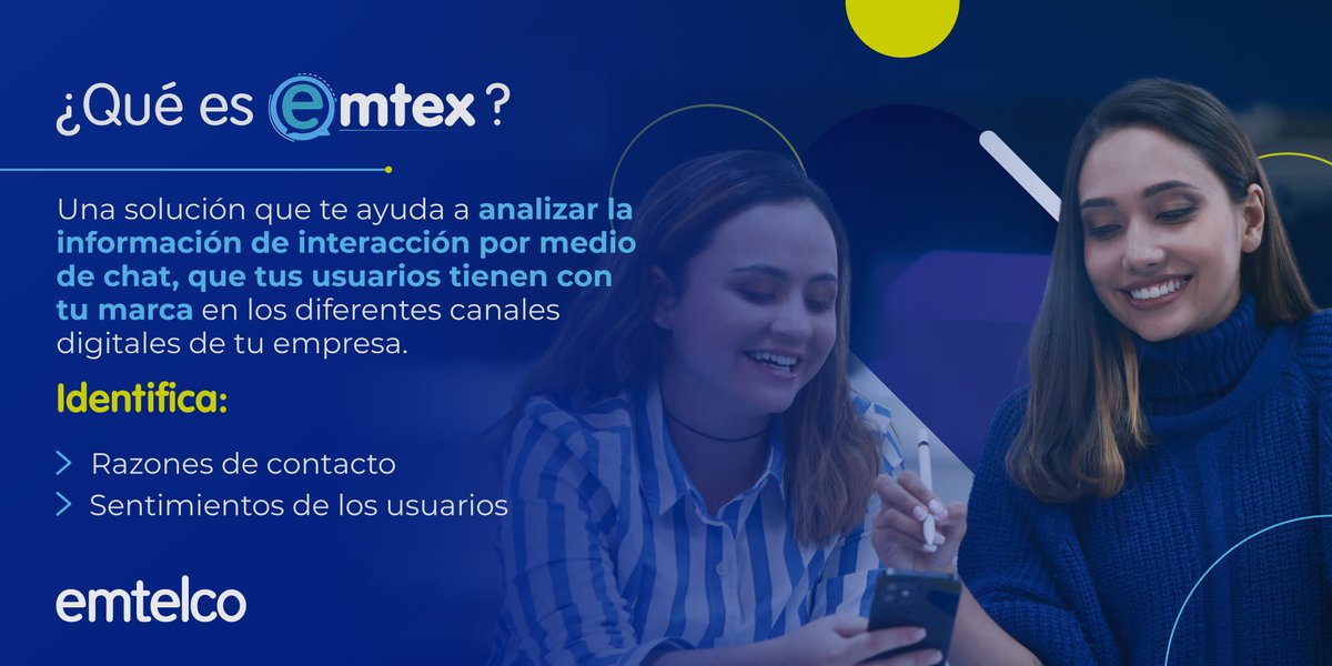 emtelco's tweet photo. ✔😃Con #emtex conocerás de primera mano, el motivo por el cual tus usuarios se contactan con tu marca por medio del chat, en los diferentes canales digitales. Agenda una cita y solicita más información. 👉🏼 https://t.co/vZllGS6PQA