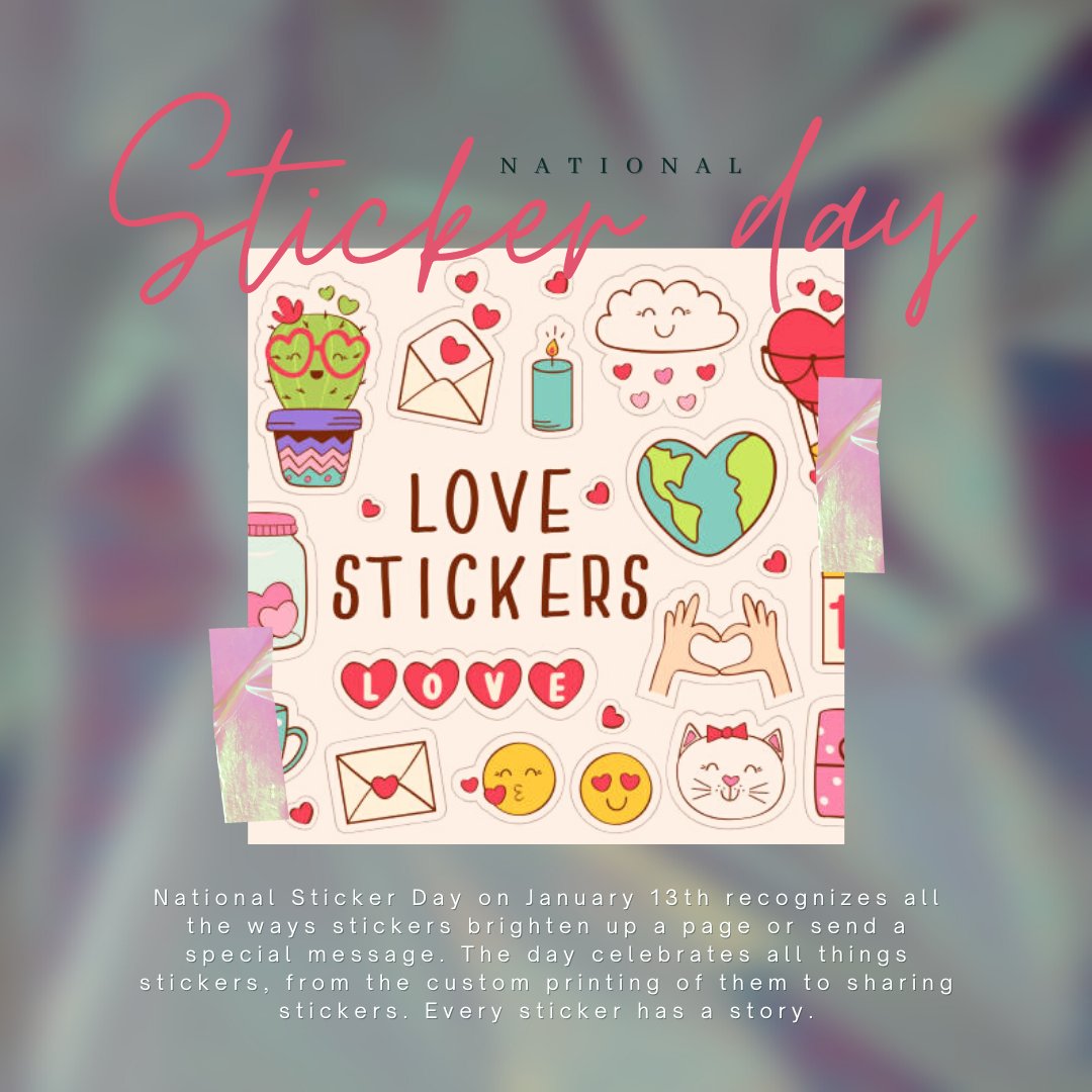 Do you love to use stickers?  January 13 is the day to spread the word. It’s National Sticker Day. Brighten up a notebook or send a special message to a friend by using a fun sticker.
#nationalstickerday #planneraddict #stationeryaddict #plannerlove #plannergirl #plannerstickers