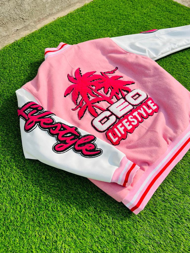 Charless_Carter's tweet photo. CEO Pink 💞 Varsity Jacket Now Available Online ! https://t.co/xCVgTblSEW