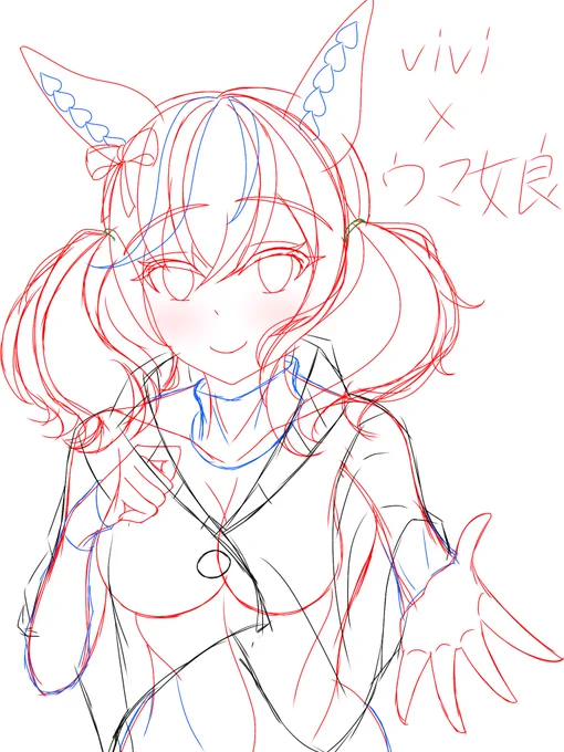 #viviウマ娘 wipラフだけどチラッと公開 