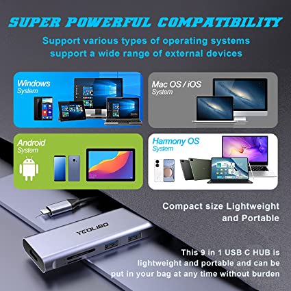 ebook2_free's tweet image. YEOLIBO 9-IN-1 USB C HUB MULTIPORT ADAPTER
bakro.store/home/46-yeolib…
with 4K HDMI, 100W Power Delivery, USB-C and 3 USB-A 5Gbps Data Port, USB 2.0,
#multiportadapter #multiport #satechiusbchybridmultiportadapter #usbcadapter #adapter #usbmultiportadapter