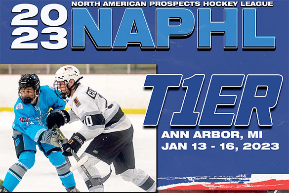 NAPHL's tweet photo. We are underway for the next #NAPHL event in Michigan! Today all of the T1ER 18U and 16U teams take to the ice @A2Ice3 and @USAHockeyArena for their final regular season event of 2022-23. Watch all the games live on @MyHockeyTV. Event details: https://t.co/ZejN3XdFJ8 https://t.co/SKRIfi5q6e