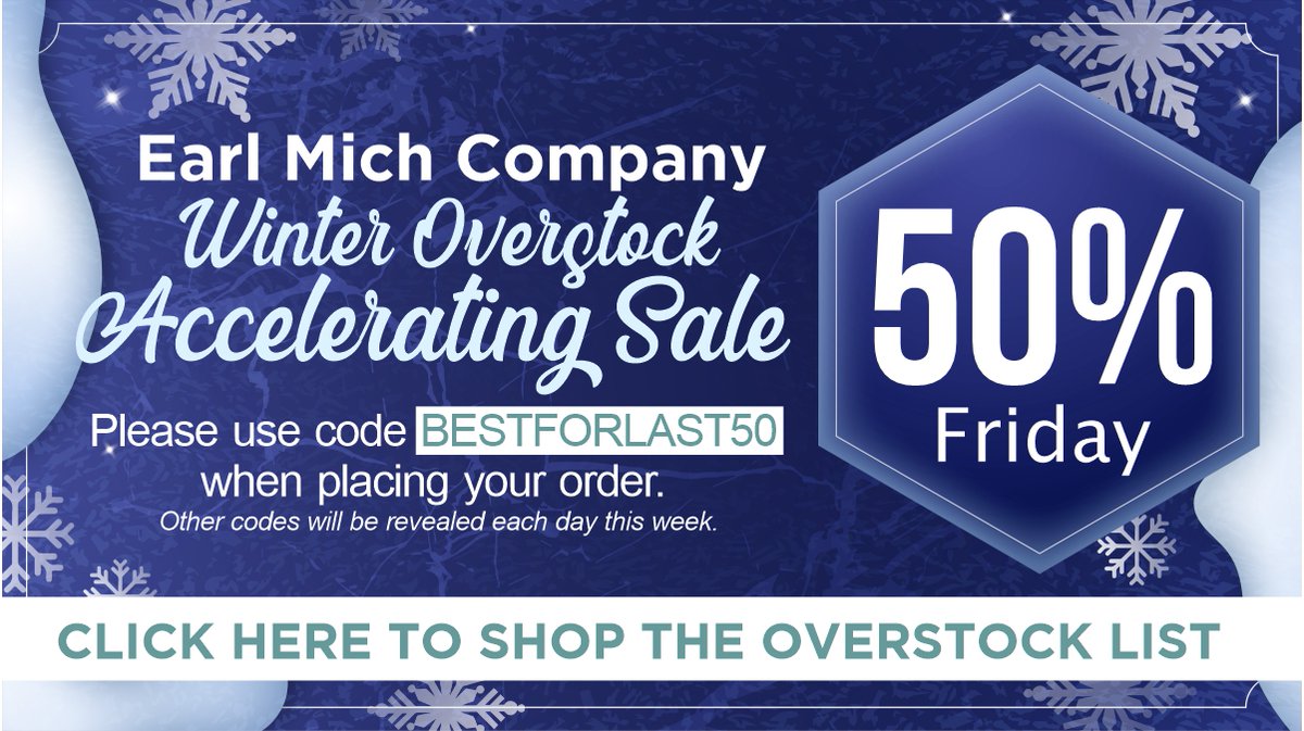 Don't miss out on some great finds. 
CLICK HERE: earlmich.com to shop our site.
We saved the best deal for last!