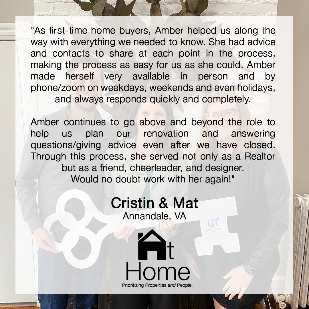 AtHomeDC's tweet photo. Agents wear many hats when helping clients buy and sell (maybe I wear a few more than others though), but it’s all a part of helping people to the “at home” that’s right for them. Congrats again, guys! #fridayfeels #lovemyclients #firsttimehomebuyers https://t.co/CbwbXNarev
