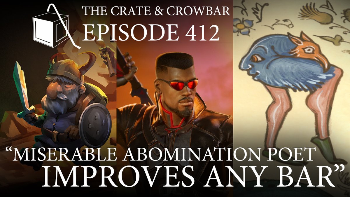 412! Jamie, Tom S and Marsh press the electric brain’s hot-take button to generate plausible opinions on proc-gen classic Dwarf Fortress, Marvel mash-up Midnight Suns, medieval manuscript mystery Pentiment, and genealogical rogue-lite Rogue Legacy 2. crateandcrowbar.com/2023/01/13/epi…