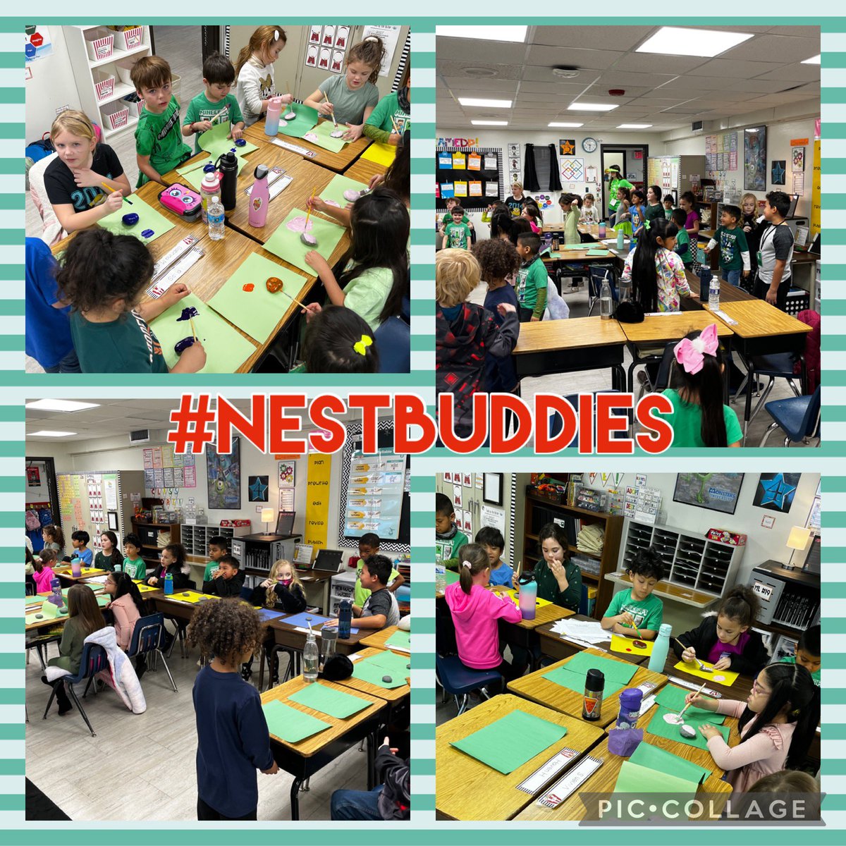 MsJohnsonsStars's tweet photo. Loved getting to work with our #nestbuddies today painting rocks to attract pollinators to our gardens! @BirchellTaylore @OGESeagles #getconnected #PBL #ccsdfam https://t.co/5dDPGRxLRC