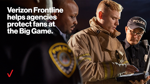 Football players aren’t the only ones shining at the Big Game. See how the Verizon Frontline Crisis Response Team has helped public safety agencies have a winning game. <a href="/vzfrontline/">Verizon Frontline</a> #VTeam #Firstresponder #police #firefighter #EMS bit.ly/3Xxno9n