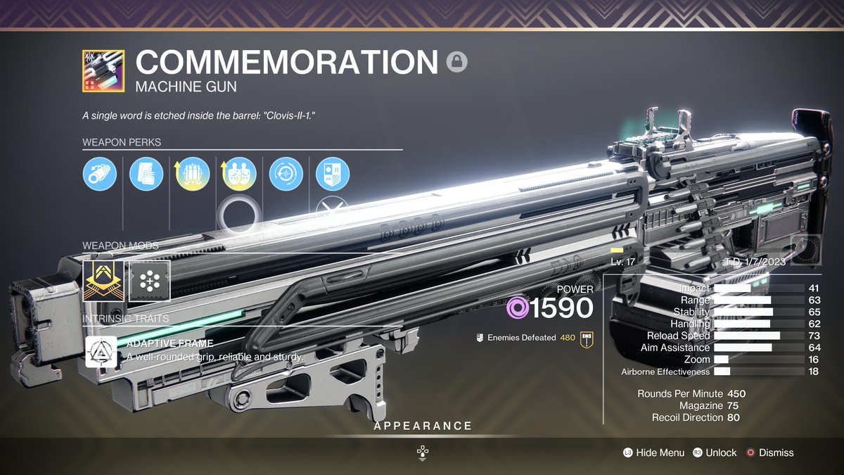 Mondoshawan_D2's tweet photo. She's a beauty!!! #Commemoration #DeepStoneCrypt #WeaponCrafting #PS5Share #Destiny2 https://t.co/cfOKvecp2l