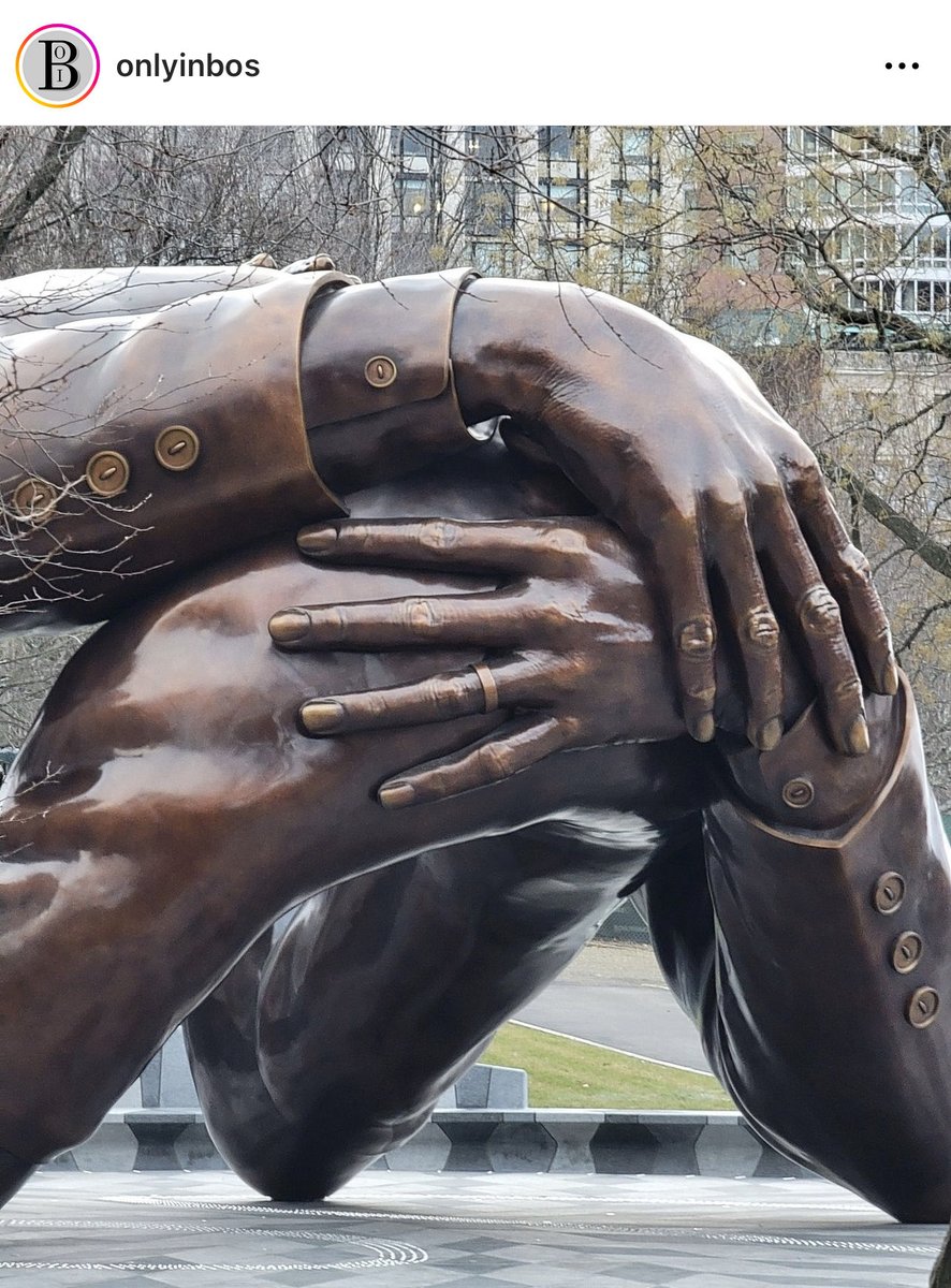 DARollins's tweet photo. Simply gorgeous. The Embrace is a symbol of hope, love, and the continued fight for equity and justice. A journey that is only successful if done together. #TheEmbrace #BlackLove #TheKings #Boston https://t.co/qAj5ARtTwW