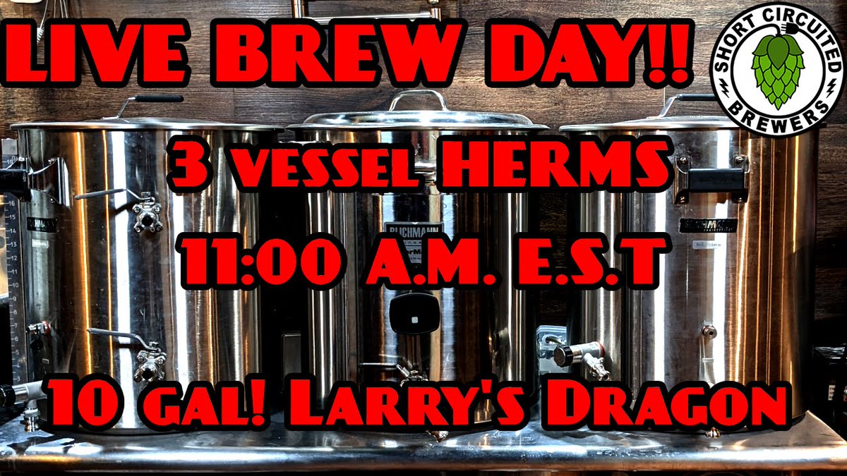 Live brew day tomorrow!! 
youtu.be/VQWQz2SK8-o