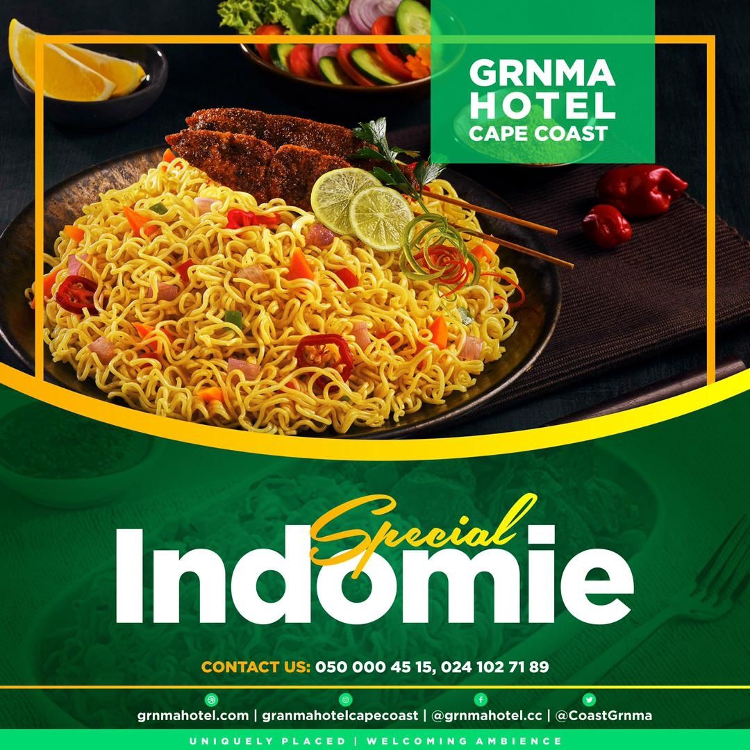 Order for Your Special Indomie at the GRNMA Hotel’s restaurant, Cape Coast.  
Place your order, now!!!
 #GRNMAHOTELCAPECOAST
#grnmahotelcapecoastkidfunfair2022
#grnmacr
#ghananurses
#Togo 
#Girlsgang 
#shakira
#Microsoft