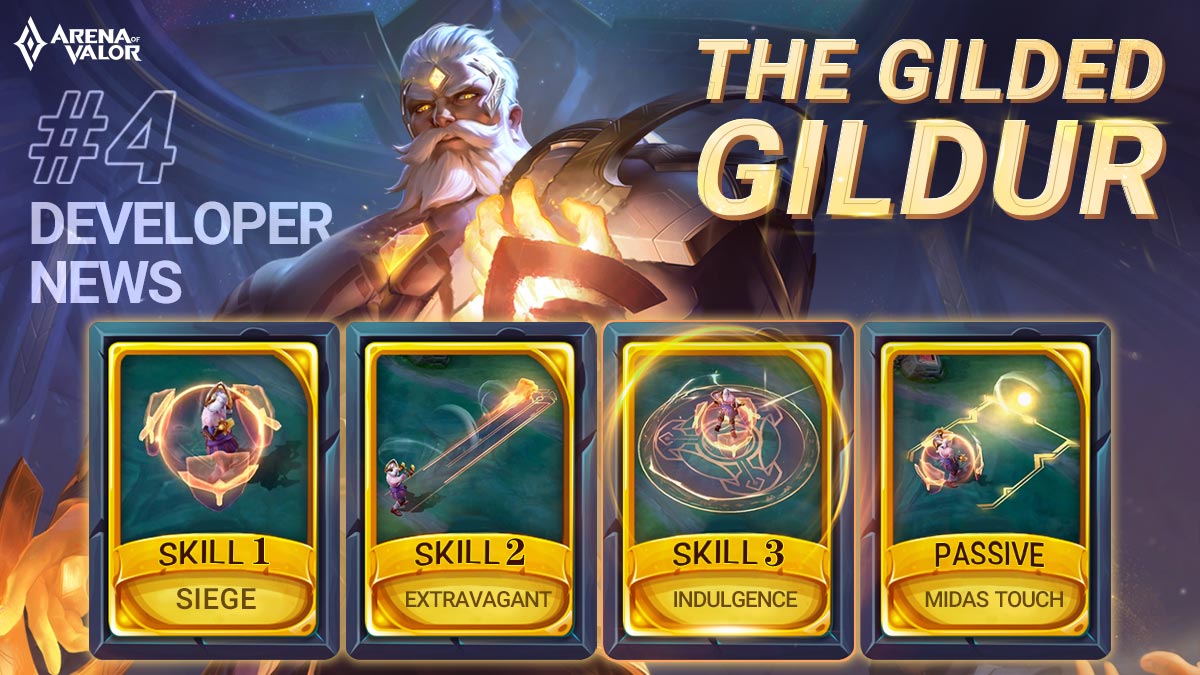 📰Developer News📰
Gildur Model Improvements 

Gildur has shed his heavy golden armor and become more powerful with these dazzling skills! 

#AoV #ArenaofValor #newpatch