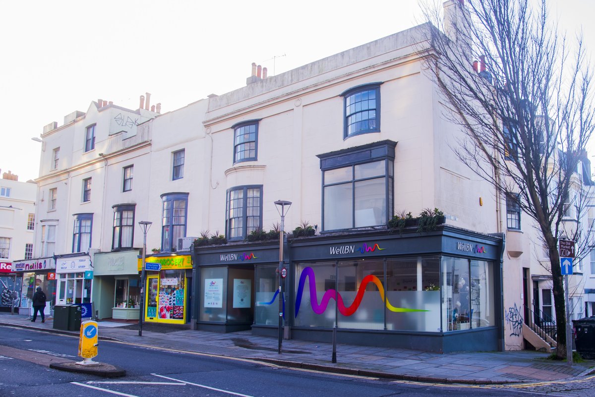 In December we unveiled <a href="/BrightWellbeing/">Brighton Health & Wellbeing Centre</a>'s new branding, and boy is it colourful! 🌈 We chose this design as it reflects the diversity within our organisation as well as our ethos. 

What do you think? Have you seen it in real life?