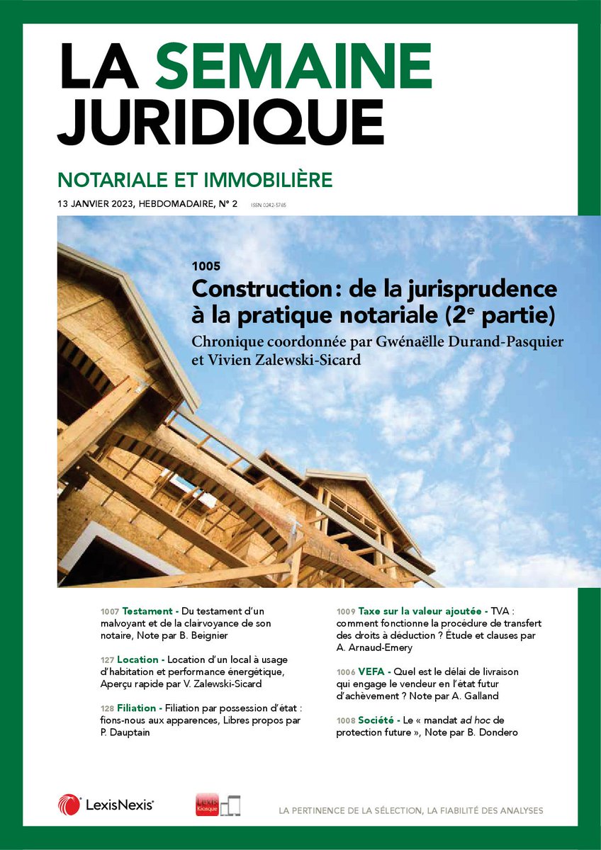 JCPN (@jcp_n) on Twitter photo N°2 JCP N 2023
#Construction chronique GDurand-Pasquier <a href="/SicardVivien/">Dr. Vivien Zalewski-Sicard</a> @Maxime_Boul E.Carpentier GCasu L.Catin EFabre <a href="/OHerrnberger/">Olivier Herrnberger</a> <a href="/M_Pmrd/">Matthieu Poumarède</a> SRamus VTournebise
Testament @BernardBeignier
Bail <a href="/SicardVivien/">Dr. Vivien Zalewski-Sicard</a>
Filiation PDauptain
TVA AArnaud-Emery
VEFA AGalland
Société <a href="/BrDondero/">Bruno Dondero</a> N°2 JCP N 2023
#Construction chronique GDurand-Pasquier <a href="/SicardVivien/">Dr. Vivien Zalewski-Sicard</a> @Maxime_Boul E.Carpentier GCasu L.Catin EFabre <a href="/OHerrnberger/">Olivier Herrnberger</a> <a href="/M_Pmrd/">Matthieu Poumarède</a> SRamus VTournebise
Testament @BernardBeignier
Bail <a href="/SicardVivien/">Dr. Vivien Zalewski-Sicard</a>
Filiation PDauptain
TVA AArnaud-Emery
VEFA AGalland
Société <a href="/BrDondero/">Bruno Dondero</a>