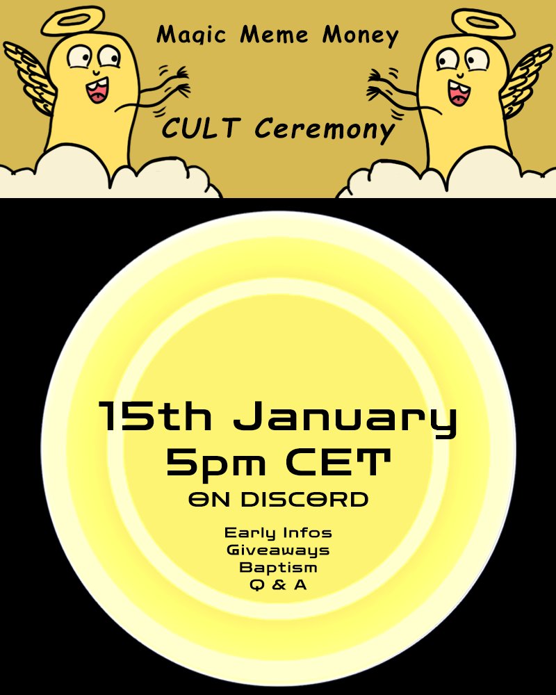 Magic_MemeMoney's tweet photo. Degens, attention!๐จ
The time has come to share more insights on the #MagicSafari and have some fun together.
Attend the next #CULTCeremoney this Sunday at 17:00 CET on our Discord for #Giveaways, heaps of #Entertainment, and #Secrets...
#NFTs #Rewards #Win #Prizes #Airdrops https://t.co/kGkTR93a2n