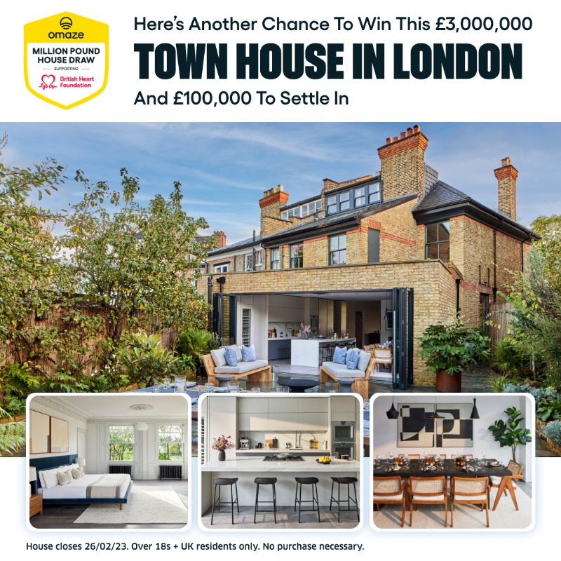 OmazeUK's tweet photo. Ever dreamed of a life in London? You could win a beautiful house in Islington plus £100k by entering the Omaze Million Pound House Draw.
