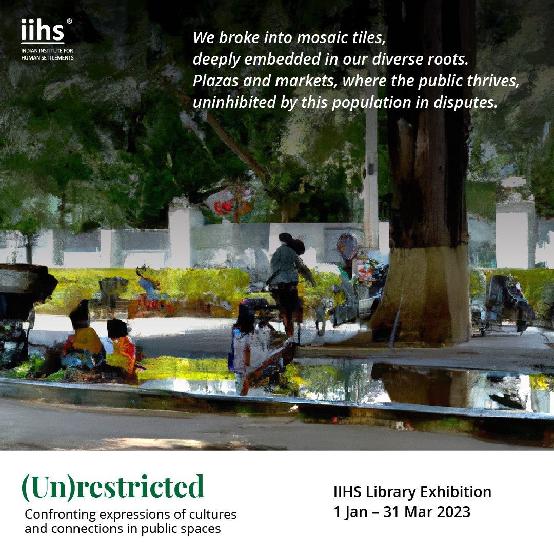 iihsin's tweet image. IIHS is delighted to announce its latest Library Exhibition ‘(Un)restricted - Confronting expression of cultures and connections in public spaces’. 

The library and the exhibition are open to the public.
Access the list of books on display: bit.ly/3w2batA

 #IIHSLibrary